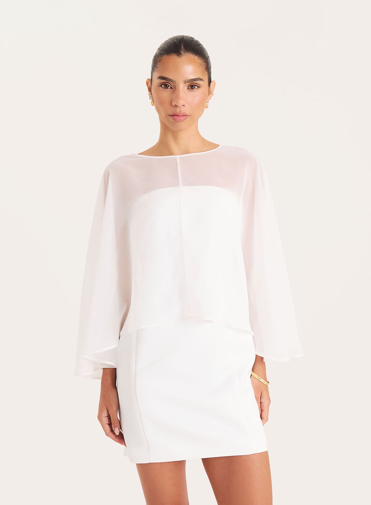 Cream Sheer Cape Top